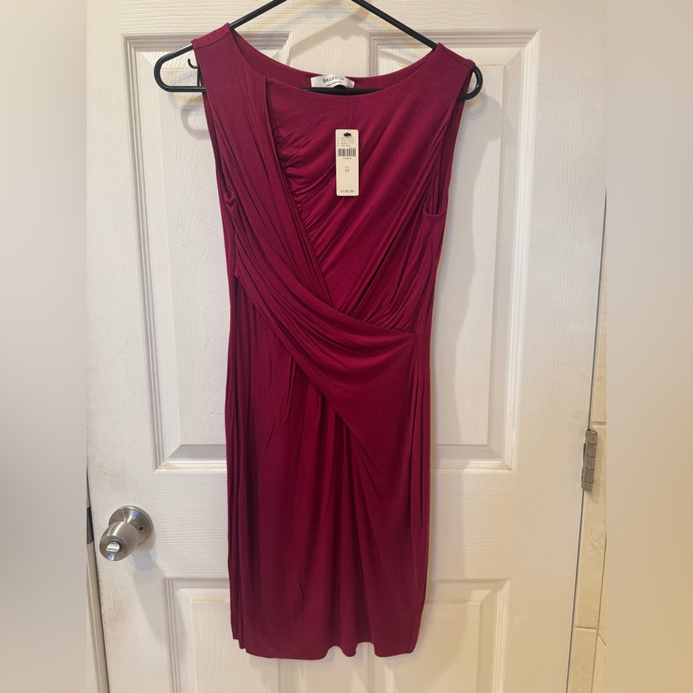 NWT Raspberry Drape Front Mini Dress